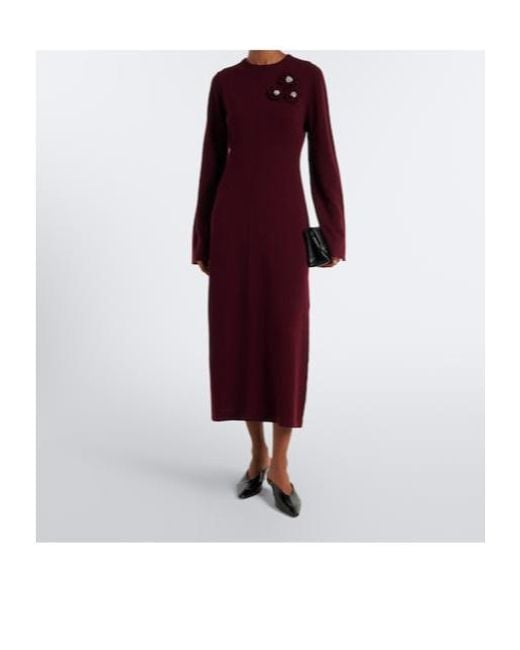 Jardin Des Orangers Purple Embellished Wool And Cashmere Sweater Dress