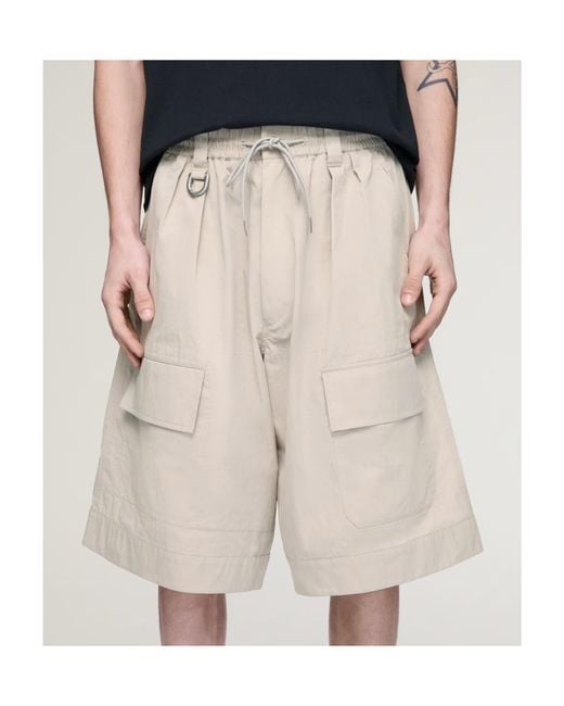 Y-3 Natural Wide-Leg Shorts for men