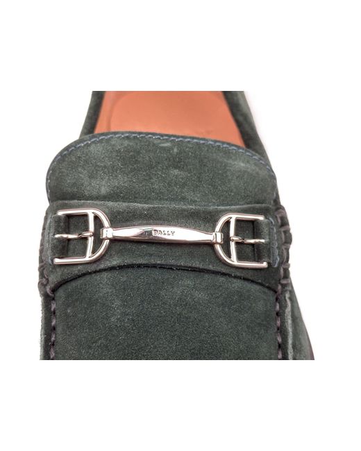 Bally Green Logo Business Casual Shoes for men