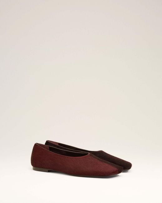 AMI Brown Two-Tone Leather Ballet Flats