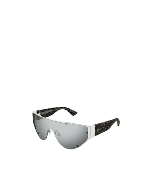 McQueen Gray Eyewear Shield Frame Sunglasses for men