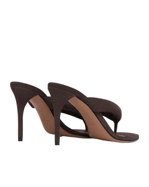 Alaïa Brown T-Bar Suede Mules