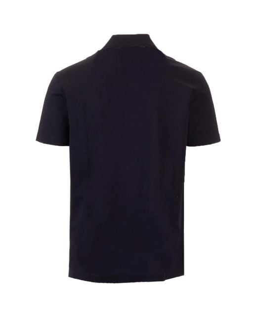 Versace Blue Medusa Embroidered Polo Shirt for men