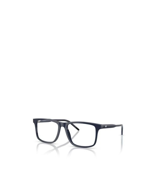 Emporio Armani White Rectangular Frame Glasses for men