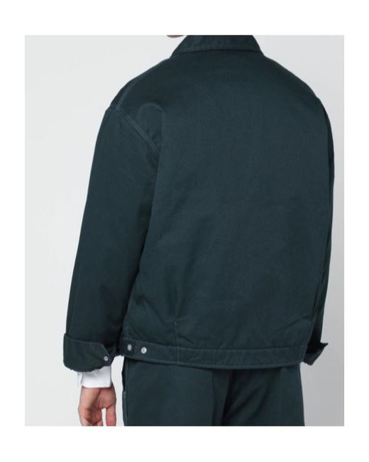 Needles Blue Zipped Logo Patch Jacket for men