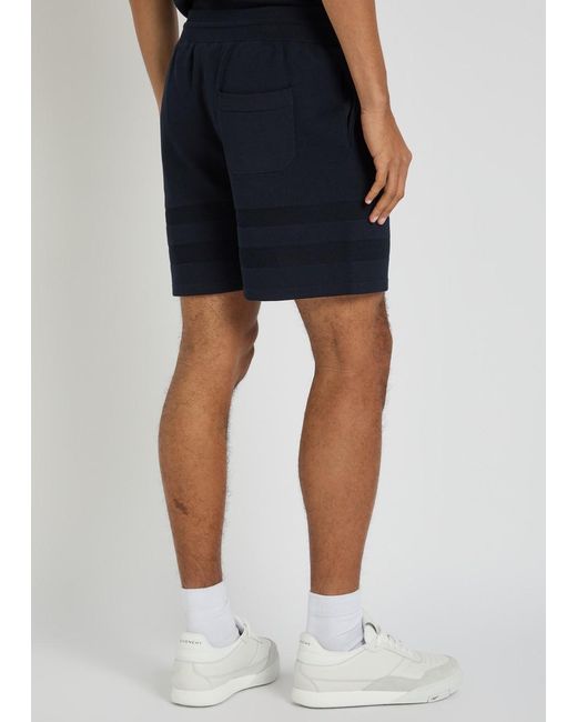 Givenchy Blue Textured Knit Cotton-Blend Shorts for men