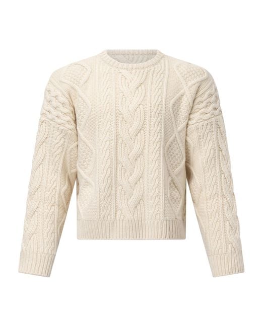 Céline White Oversized Crew Neck Sweater for men