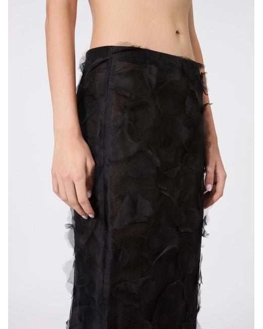 Max Mara Black Adepto Ruffled Maxi Skirt
