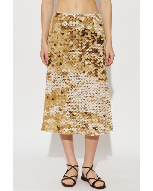 Moschino Metallic Scale-Patterned Midi Skirt