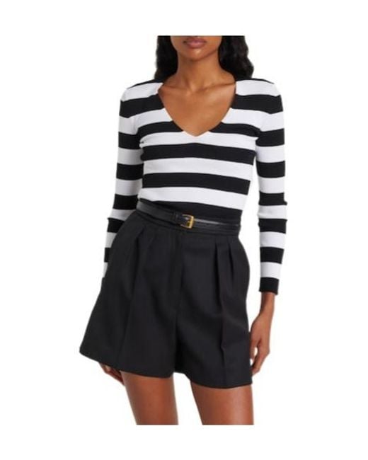 Max Mara Black Classic Striped Knitted Sweater