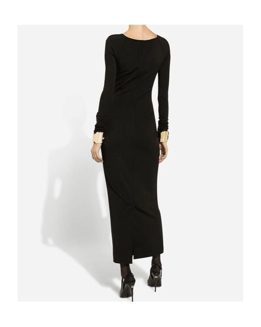 Dolce & Gabbana Black Jersey Long-Sleeve Dress
