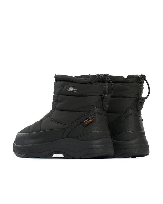Suicoke Black Bower Padded Round Toe Snow Boots for men
