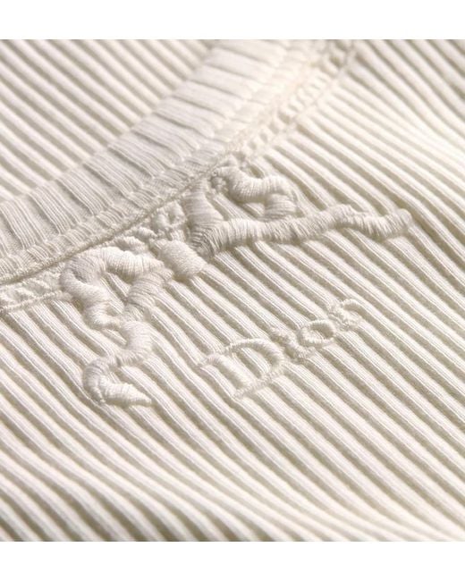 Dior White Médaillon Embroidered Fitted Tank Top