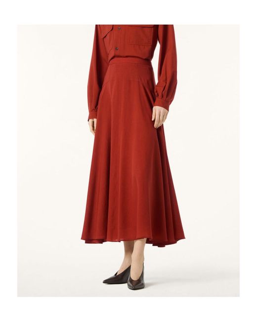 Loro Piana Red Flavia Skirt