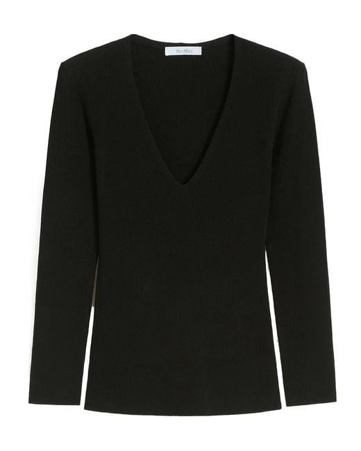 Max Mara Black Viscose Blend Yarn Jumper