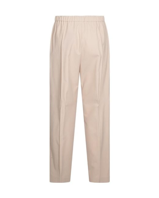 Fabiana Filippi Natural Elasticated Waistband Straight-Leg Trousers