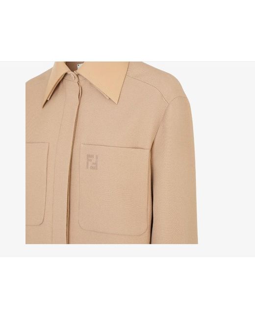 Fendi Natural Collared Belted Coat