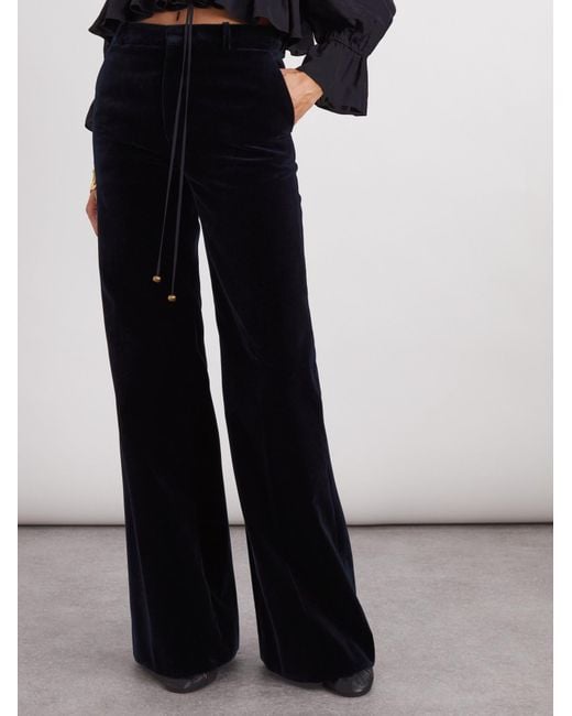 Chloé Black Chloé Flared Velvet Tailored Pants