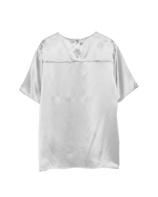 Eleventy Gray Silk Blouse