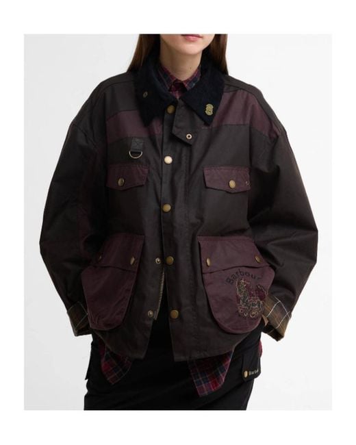Barbour Black X Feng Chen Wang Porter Waxed Jacket for men
