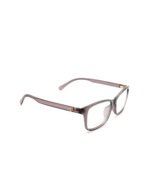 Gucci White Square-Frame Glasses