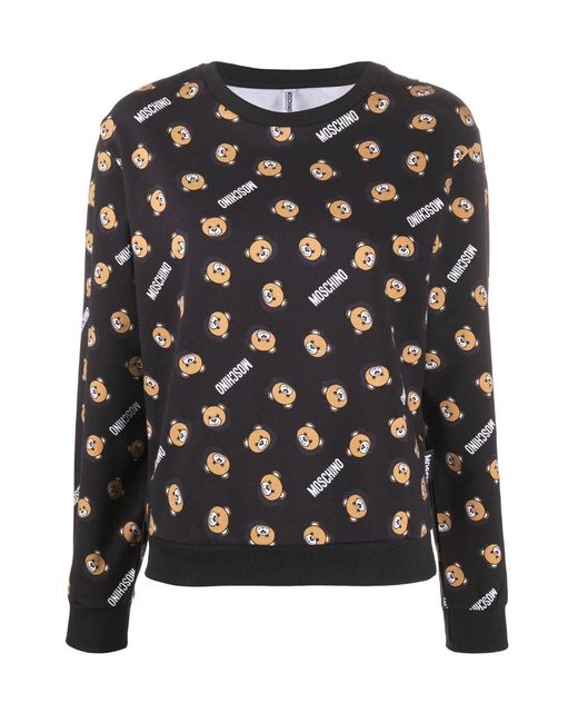 Moschino Black Teddy Bear Printed Sweater