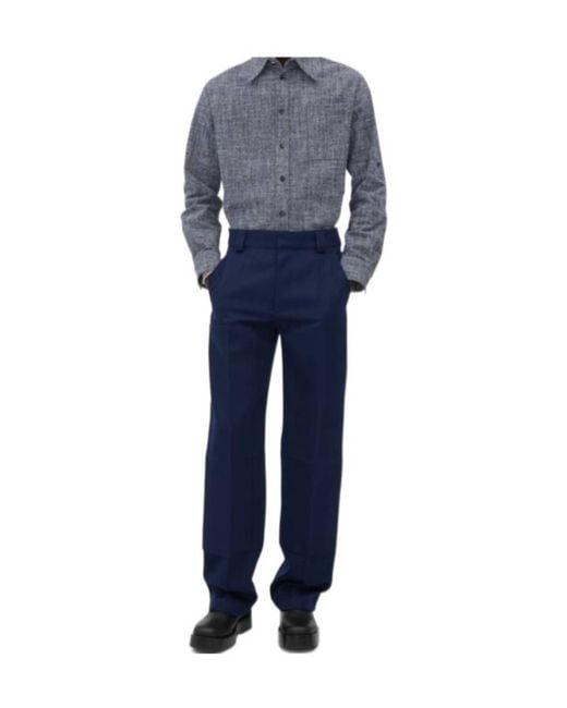 Bottega Veneta Blue Straight Leg Trousers for men
