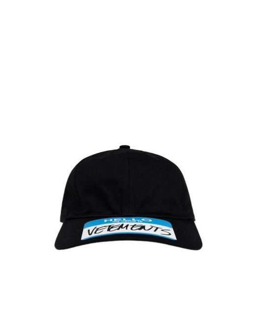 Vetements Black Logo Detailed Baseball Cap for men