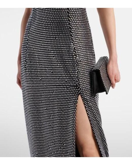 Area Gray Embellished Halterneck Gown