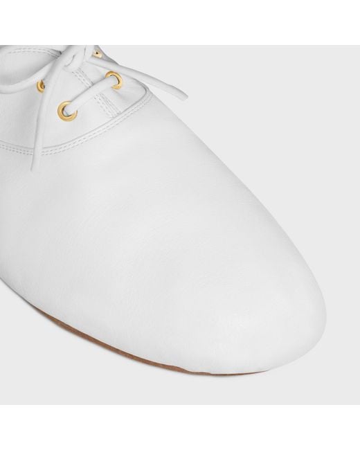 Céline White Ballet Lace-Up Shoe