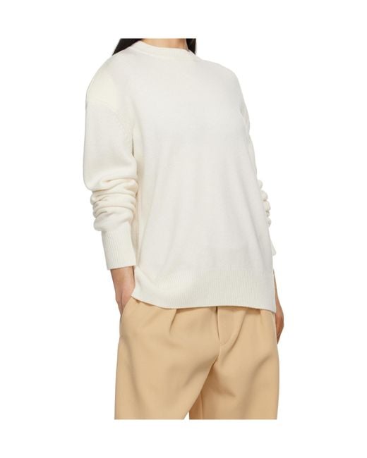 Frankie Shop White Crew Neck Sweater
