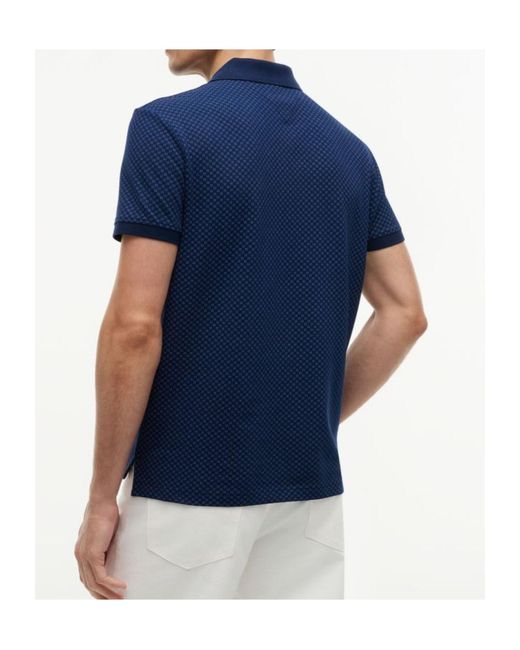 Tommy Hilfiger Blue Geometric-Print Short-Sleeve Polo Shirt for men