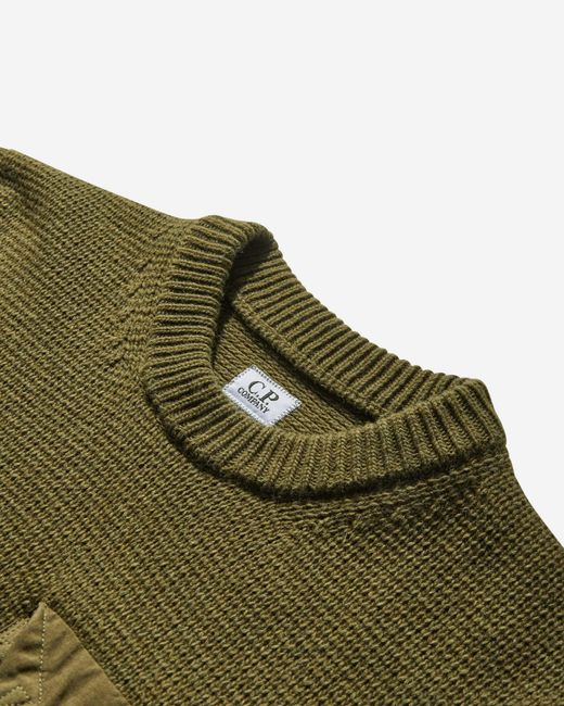 C P Company Green Crewneck Jumper for men