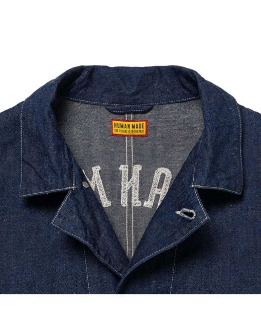 Human Made Blue Collared Long-Sleeved Denim Jacket for men