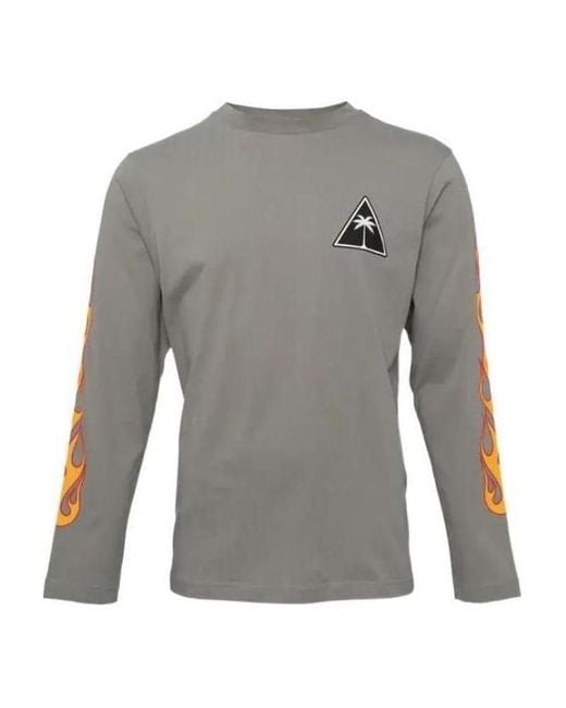 Palm Angels Gray Logo T-Shirt for men