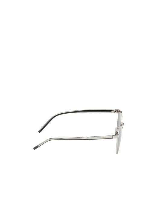 Saint Laurent Metallic Eyewear Round Frame Sunglasses for men