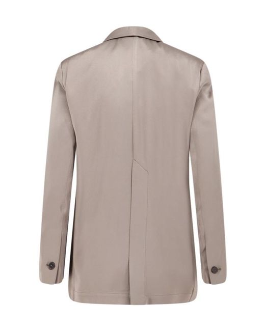 Alysi Gray Single-Breasted Shawl-Lapel Blazer