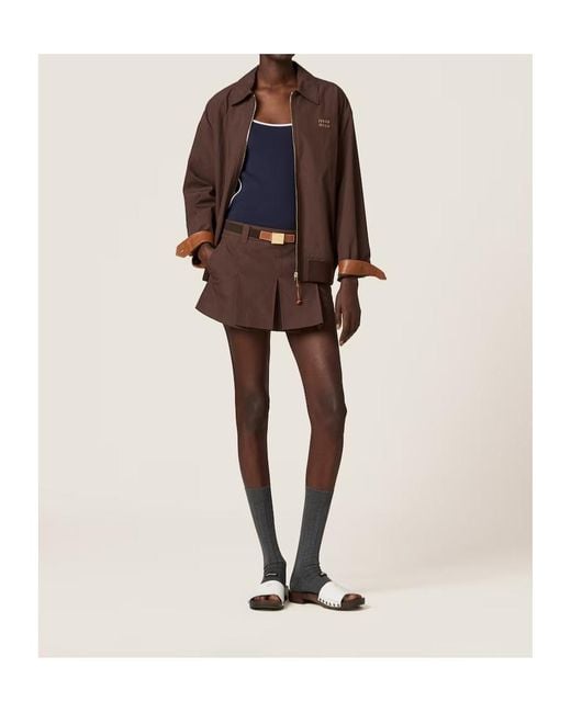 Miu Miu Brown Belted Mini Skirt