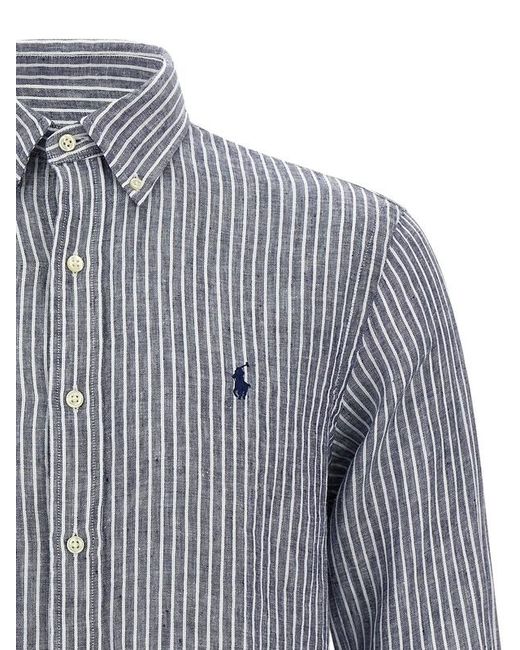 Polo Ralph Lauren Gray Striped Button-Down Shirt for men