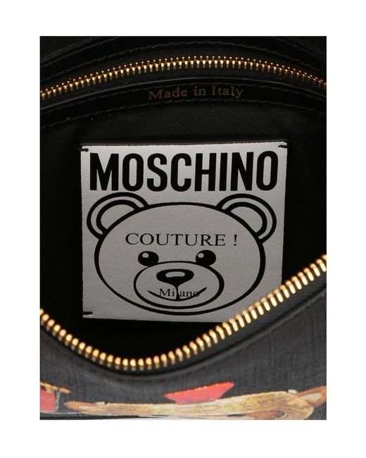 Moschino Black Bat Teddy Print Clutch Bag