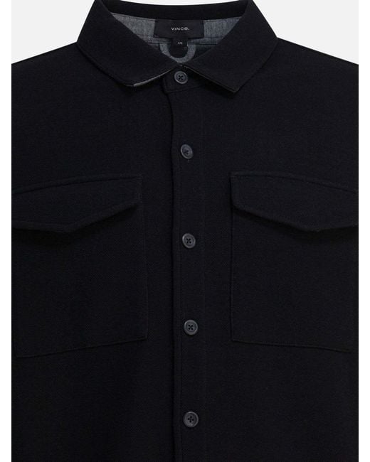 Vince Blue Button Pocket Overshirt for men