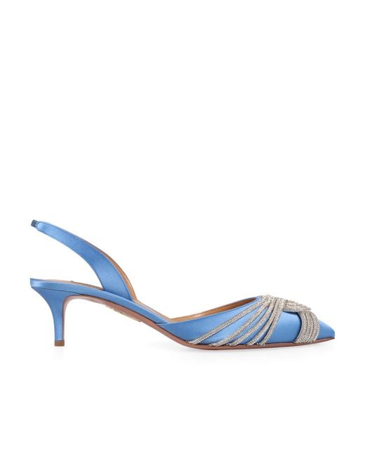 Aquazzura Blue Gatsby 50Mm Slingback Pumps