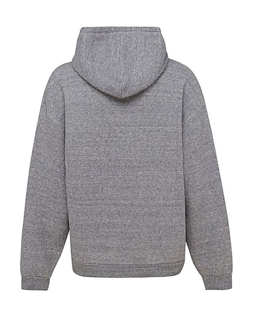 DSquared² Gray Graphic-Printed Long-Sleeved Hoodie for men