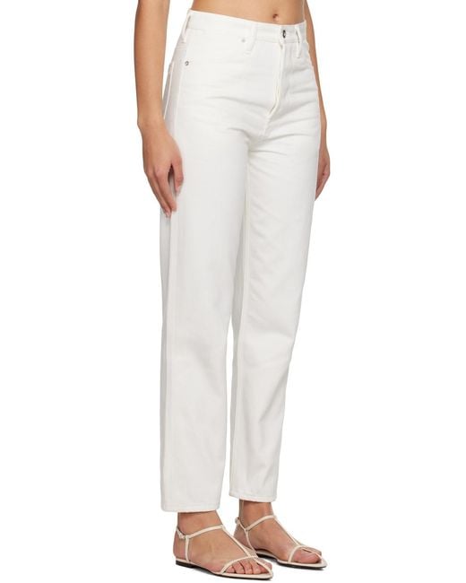 Jil Sander White Mid-Waisted Cropped Jeans