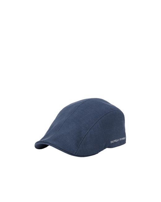 Brunello Cucinelli Blue Virgin Wool Flat Cap for men