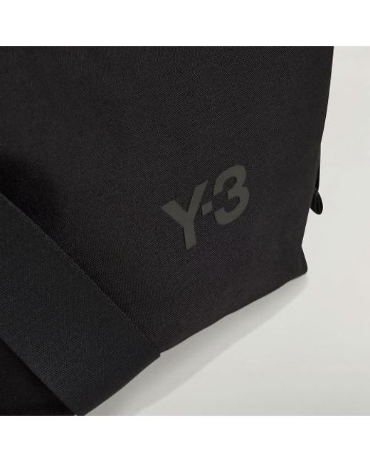 Y-3 Black Logo Printed Small Crossbody Bag for men
