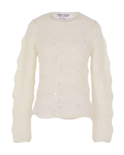 Comme des Garçons White Long-Sleeved Sweater