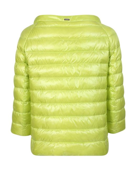 Herno Green Cropped Sleeved Down Jacket