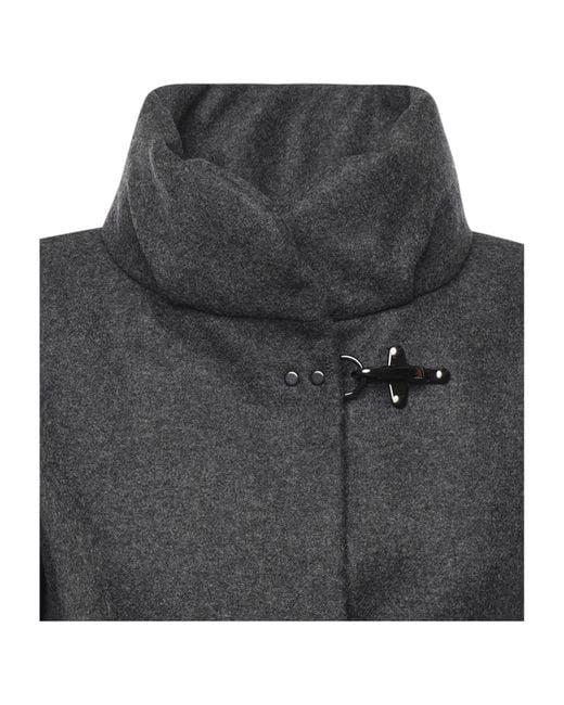 Fay Gray Hook-Closure Wool Coat