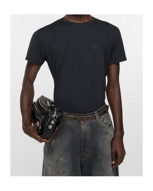Acne Black Regular Fit T-Shirt for men